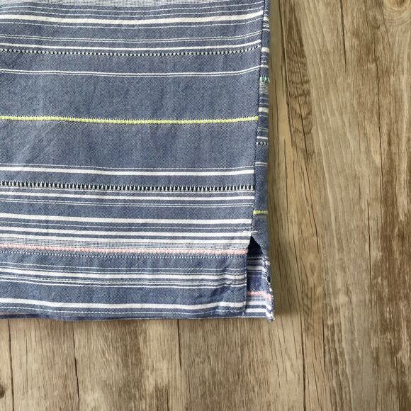 MARINE LAYER $88 Bali Tunic Top Blue Multi Stripe Cotton Short Sleeve Size Small - Picture 7 of 8